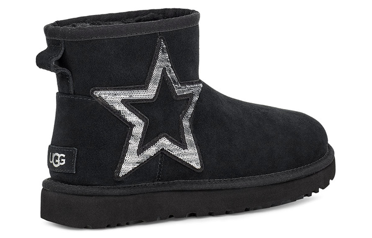 (WMNS) UGG Classic Mini Star Fleece Lined Snow Boots Black 1108909-BLK