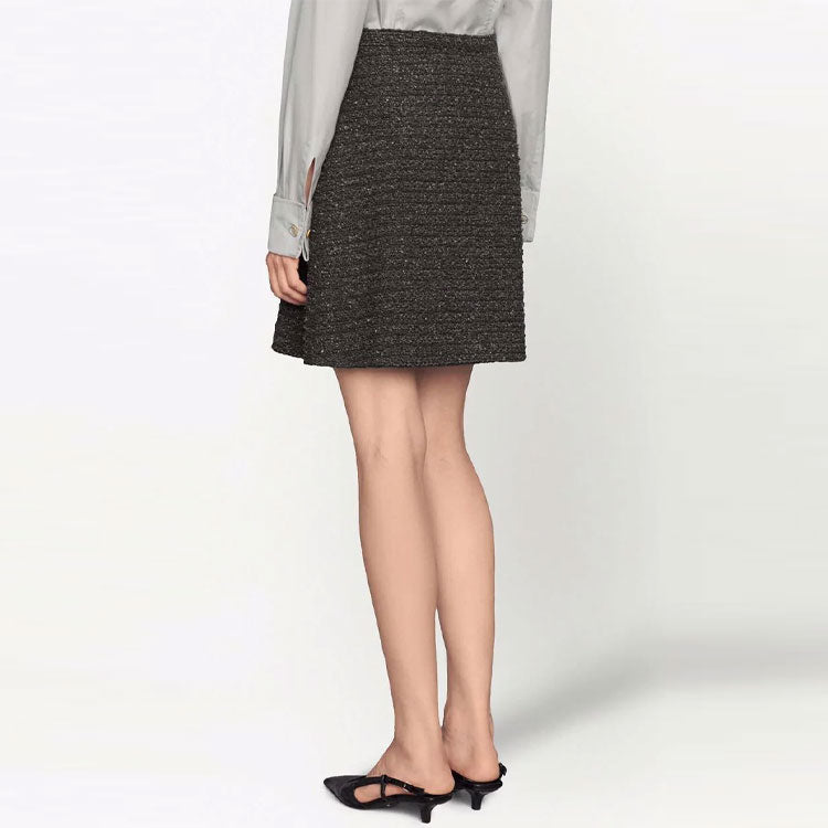 (WMNS) Gucci Melange Tweed Skirt 'Grey' 681234-ZAHVT-1094