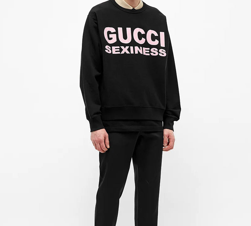 Gucci Sexiness Alphabet Printed Sweatshirt For Men Black 563972-XJCK2-1024