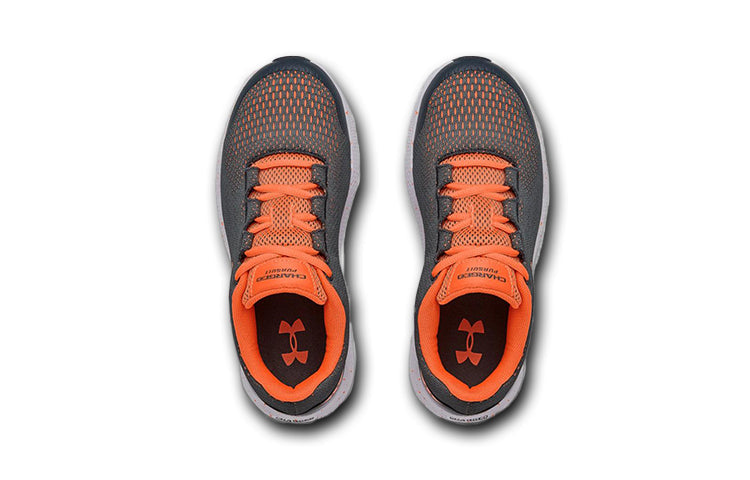 (GS) Under Armour Charged Pursuit 2 Sports Shoes Gray/Orange 3022860-100