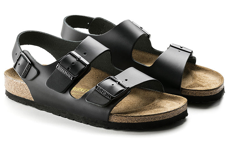 Birkenstock Milano Series Cowhide Sandals Black Version Unisex 34191