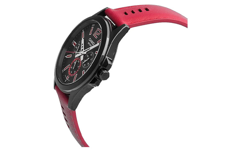 CASIO Analog 'Red' MTP-E350BL-1BV
