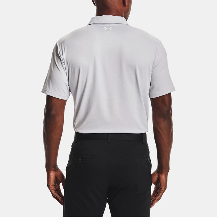Men's Under Armour Playoff 2.0 Quick Dry Stripe Short Sleeve Polo Shirt Gray 1327037-031