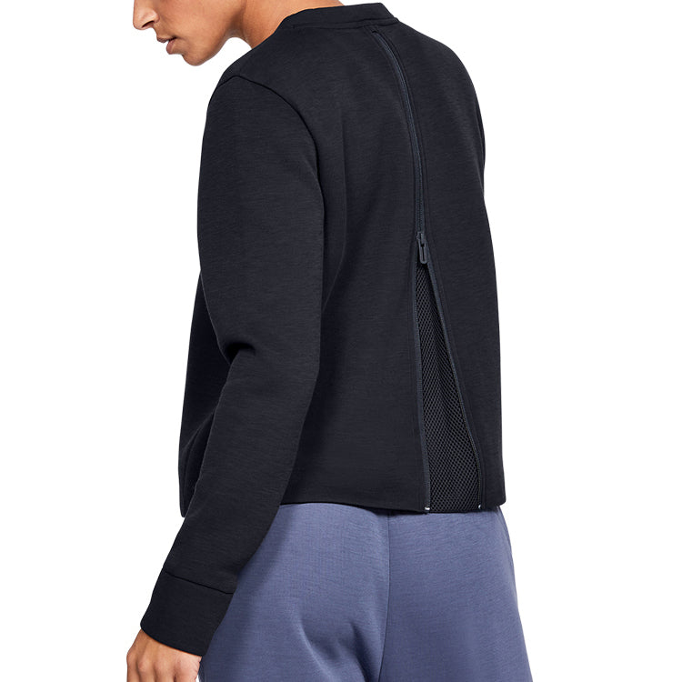 (WMNS) Under Armour Unstoppable Back Mesh Zipper Training Pullover Black 1344159-001