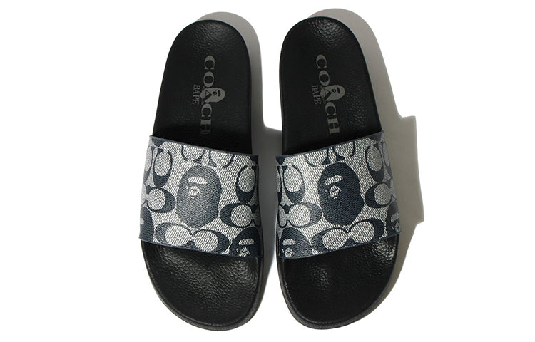 A BATHING APE x Coach Bape Slide 'Black Dark Grey' 1H73-191-904-BLUE