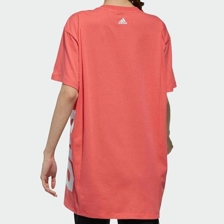 (WMNS) adidas Side Large Alphabet Printing Short Sleeve Lens Pink DV0751