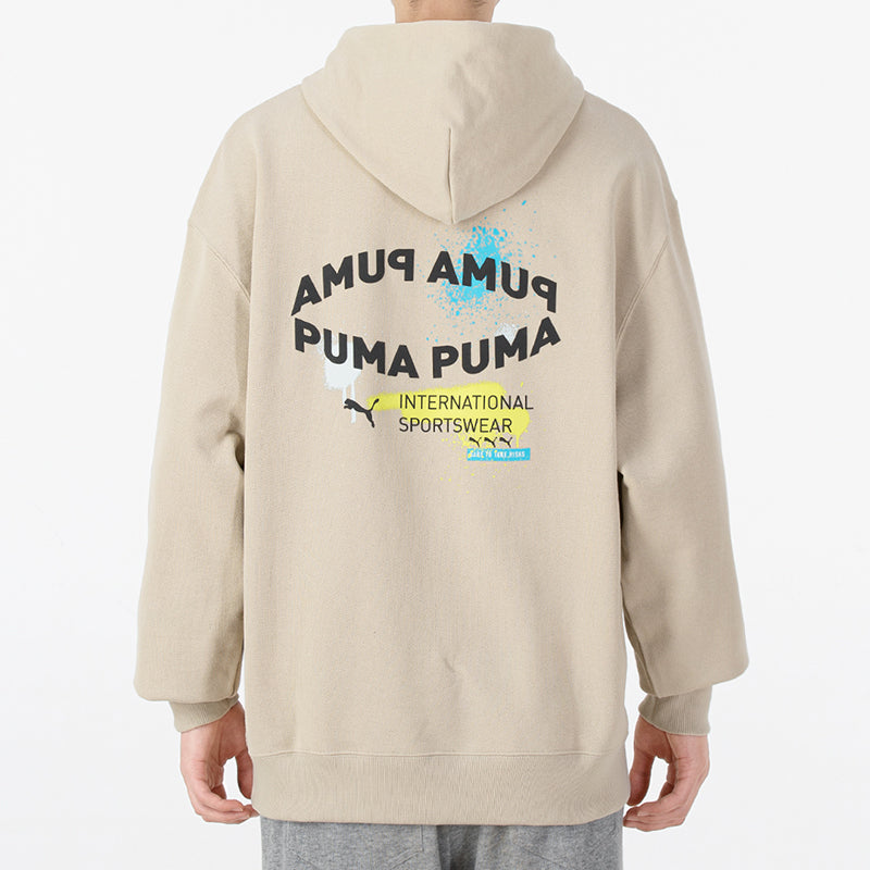 PUMA Oversize Trend Graphic Logo Hoodie 'Beige' 536061-64