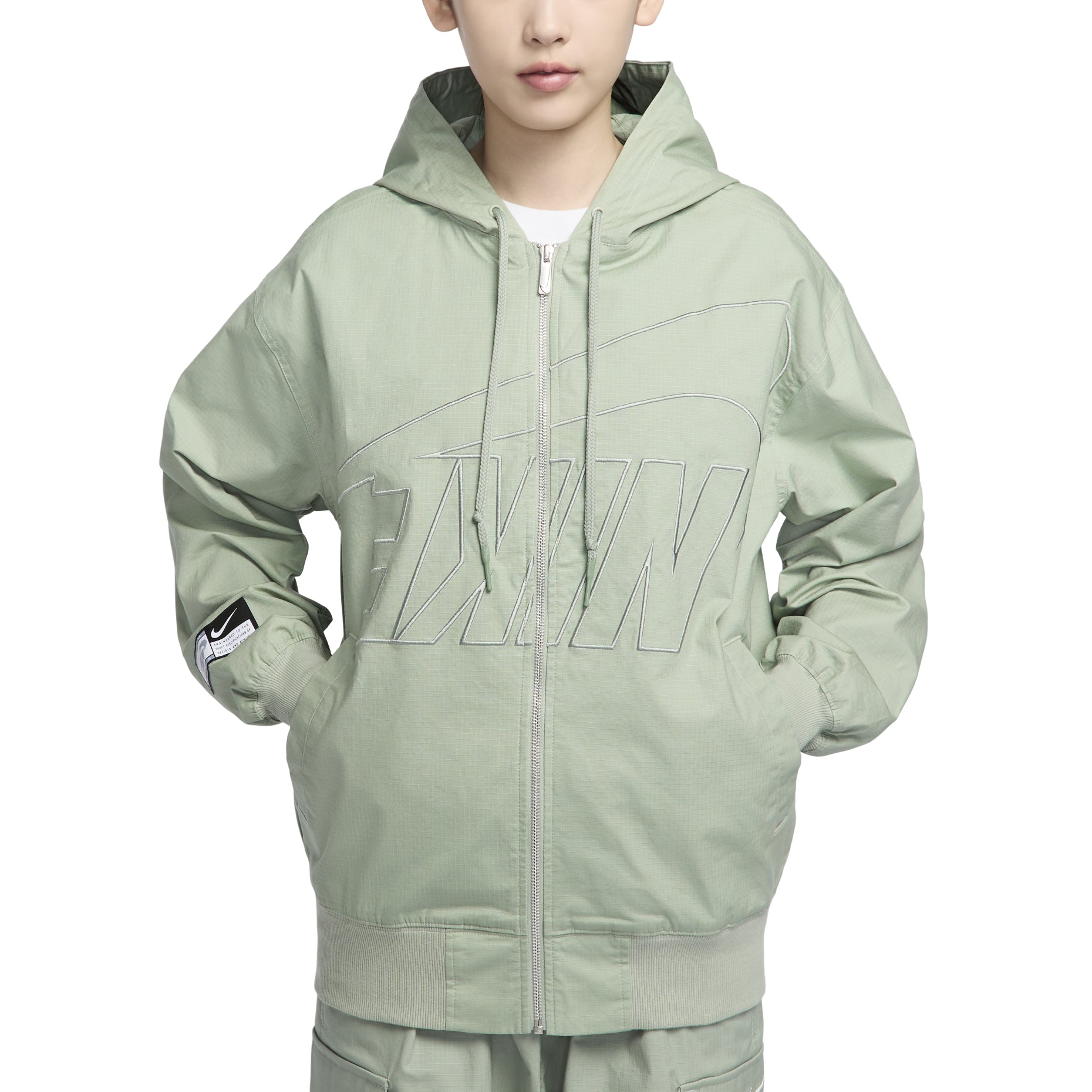 (WMNS) Nike Sportswear Oversize Logo Jacket 'Dance Jade Horizon' FV7775-370