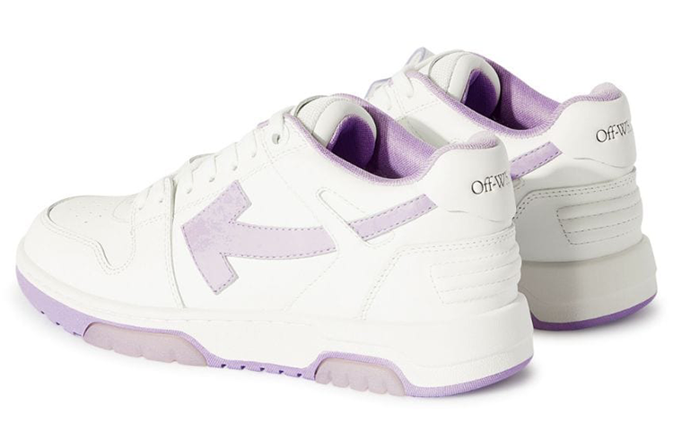 (WMNS) Off-White Out Of Office Leather Sneakers 'White Purple' OWIA259F23LEA0020136