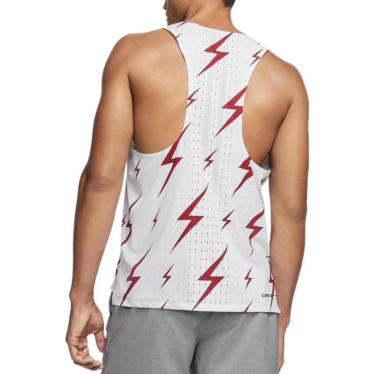 NIKE Aeroswift Bowerman Track Club Running Racing Singlet 'White Red' CW1257-100