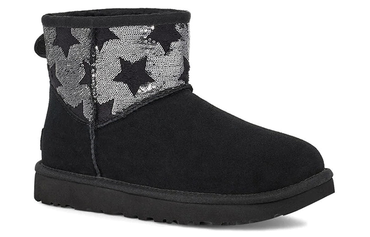 (WMNS) UGG Classic Mini Sequin Stars Star Black 1109441-BLK