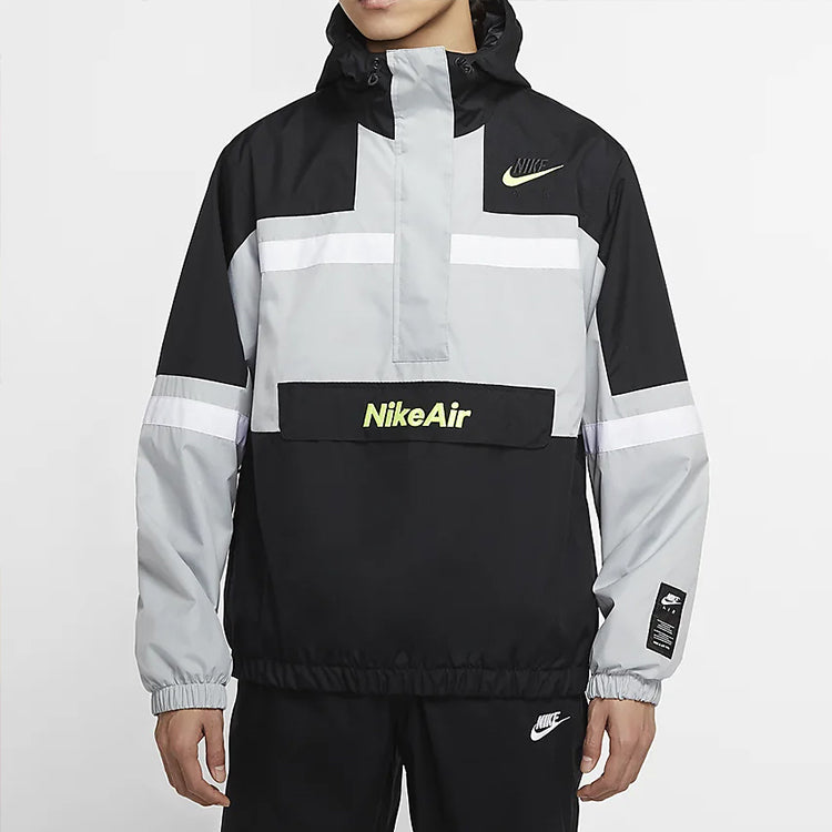 Nike Air Half Zipper Splicing Woven Sports Jacket Black Gray Blackgray CJ4835-077