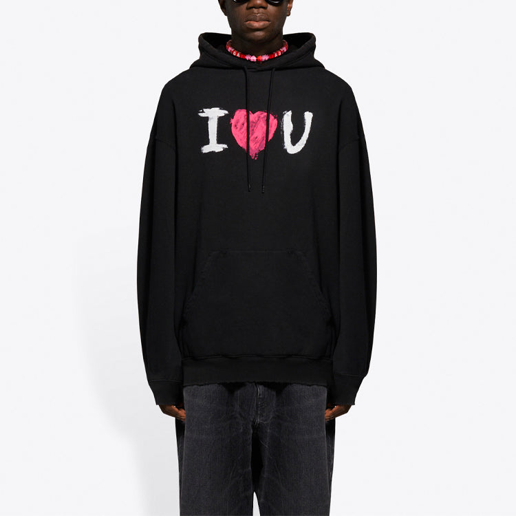 Men's Balenciaga SS21 Alphabet Printing Long Sleeves Black 570811TJVL61070