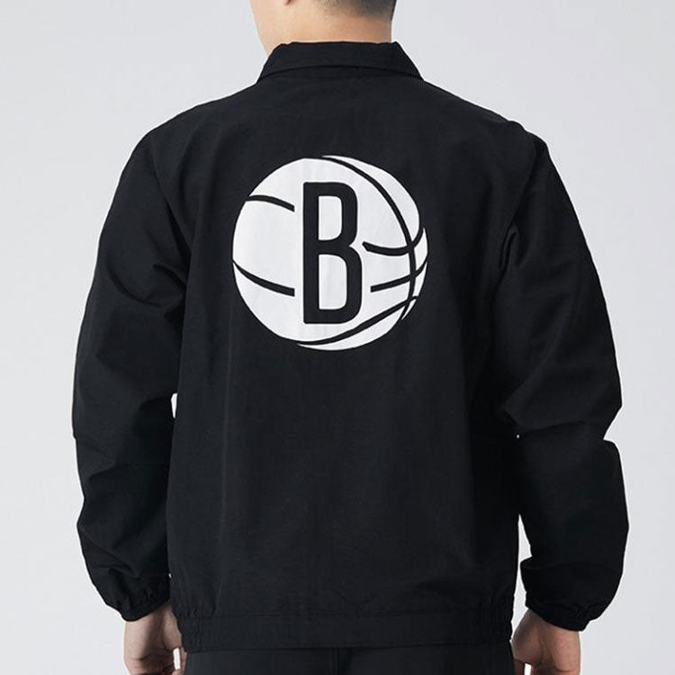 Nike NBA Brooklyn Nets lapel Zipper Woven Jacket Black CN0748-010