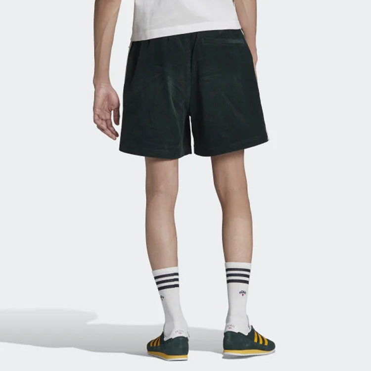 adidas originals x NOAH Crossover Corduroy Side Stripe Casual Shorts Green HC4307