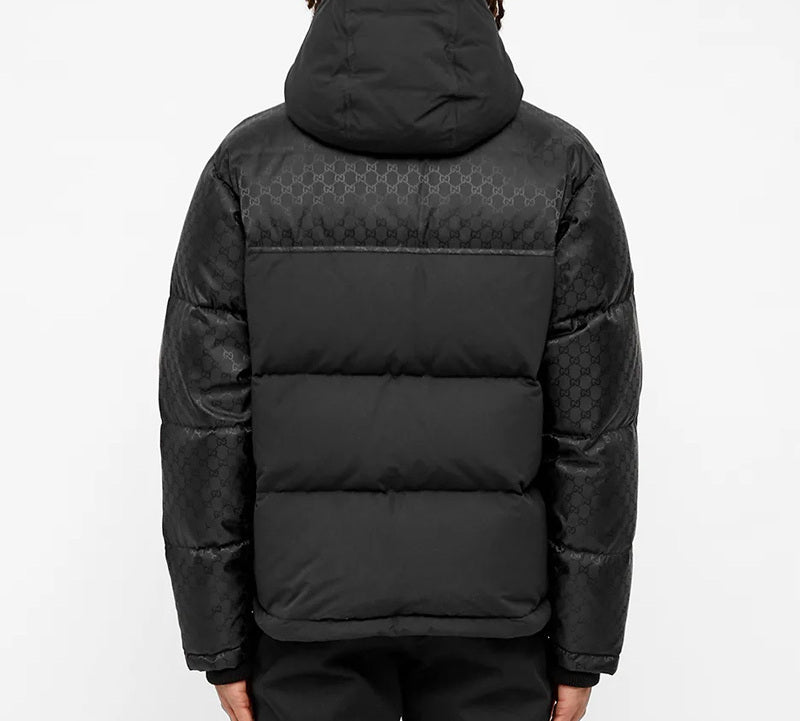 Gucci GG Jacquard Down Jacket For Men Black 553281-Z4218-1000