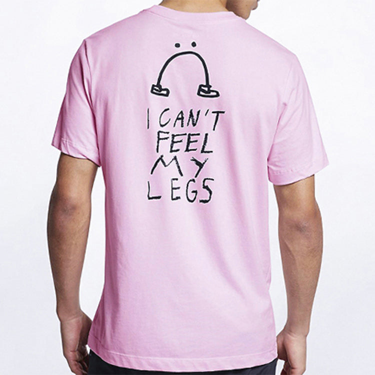 Nike I Can 't Feel My Legs Solgan Sports TEE Men Pink/Red CK9460-663