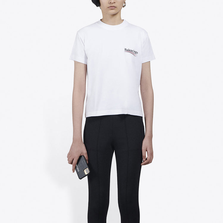 (WMNS) Balenciaga Alphabet Logo Printing Short Sleeve 'White' 612964TIV529040