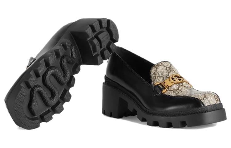 (WMNS) Gucci Interlocking G loafers 'Black' 670417-DKSM0-1063