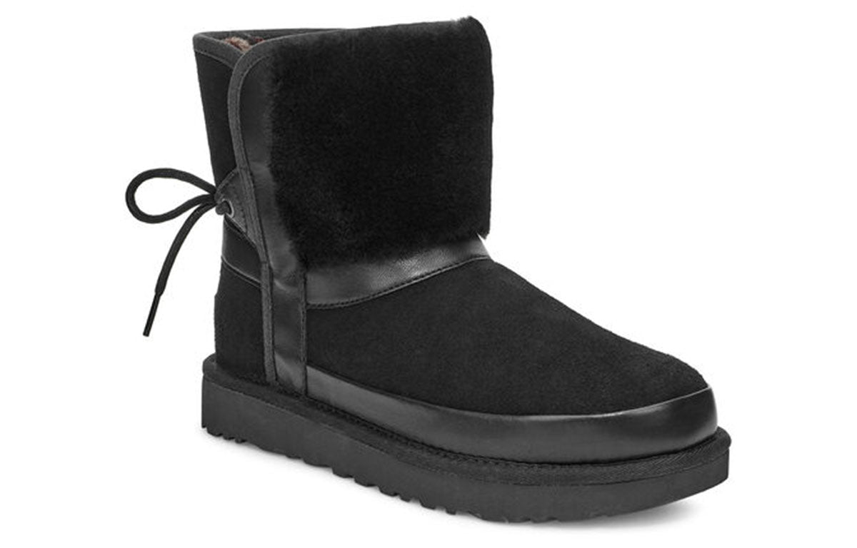 (WMNS) UGG Classic Leopard Lined Bow 'Black' 1105354-BLK