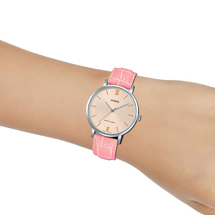 CASIO Sports Quartz Waterproof Pink Analog LTP-VT01L-4BUDF