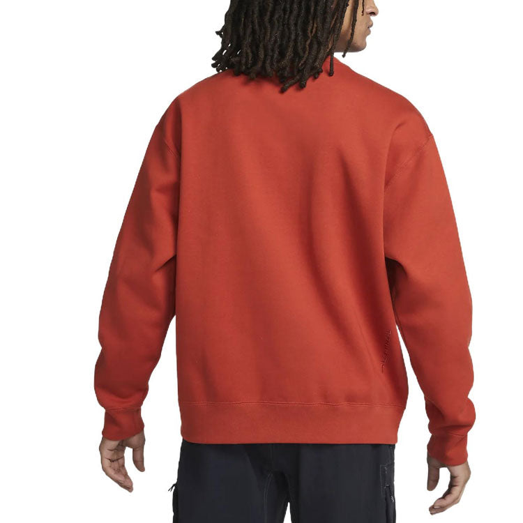 Men's Nike ACG Therma-Fit Solid Color Logo Embroidered Round Neck Long Sleeves Orange Red DM9941-671