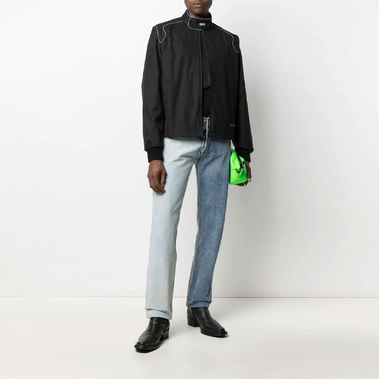 Off-White FW21 Logo aviator Jacket Version Black OMEA285S21FAB0021001