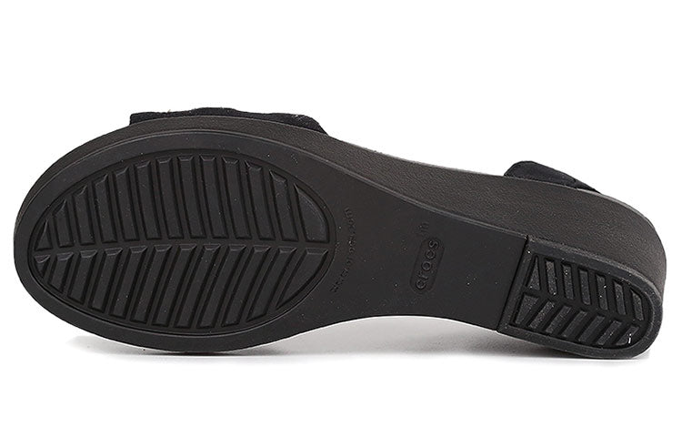 (WMNS) Crocs Metallic Coffee Sandals 'Gold Black' 205800-98A