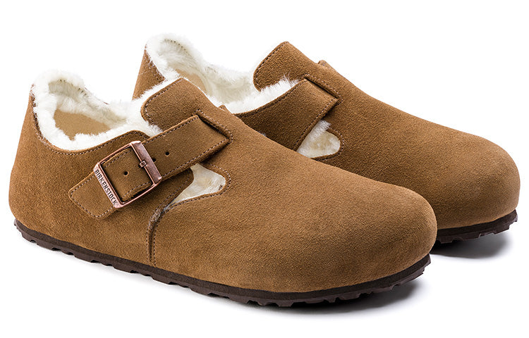 Birkenstock London Shearling Suede Leather Narrow Fit 'Tea' 1014963