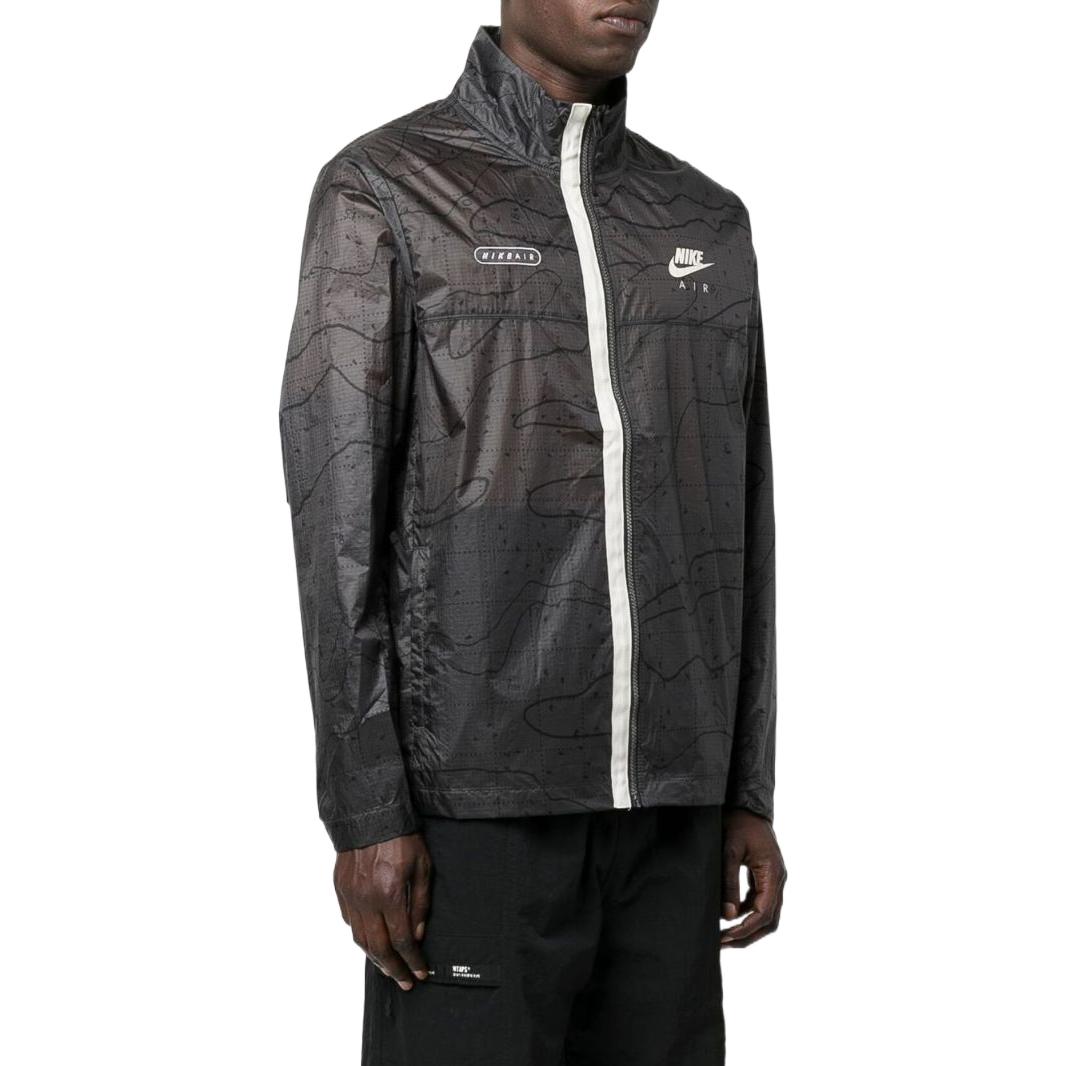 Men's Nike Logo Printing Zipper Stand Collar Long Sleeves Jacket Black DN2112-060