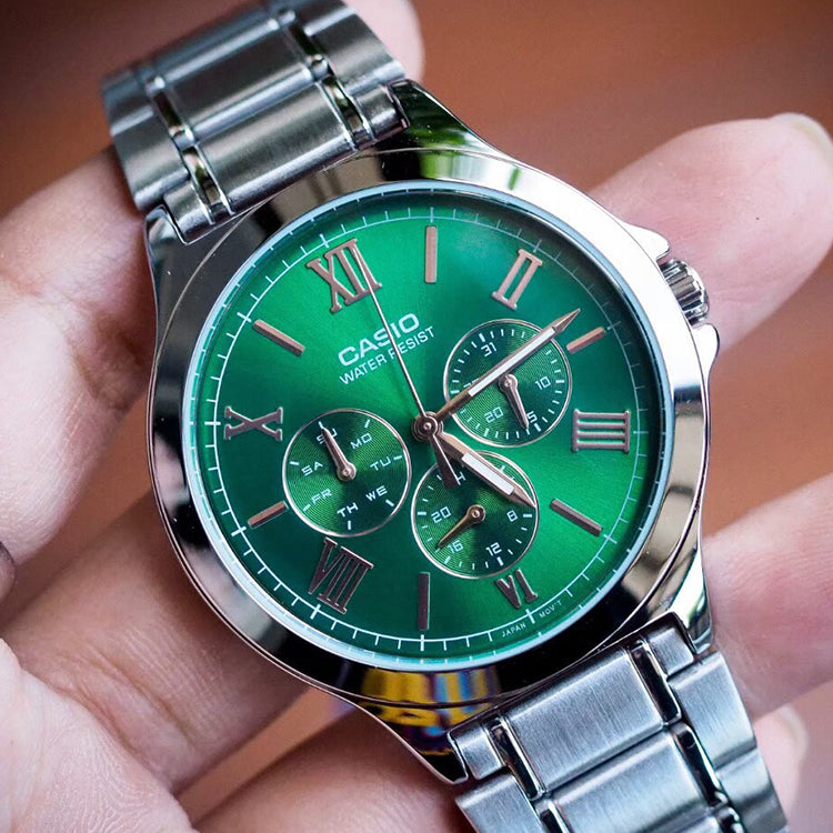 CASIO ENTICER Serieses Men's Quartz Waterproof Mens Green Analog MTP-V300D-3A