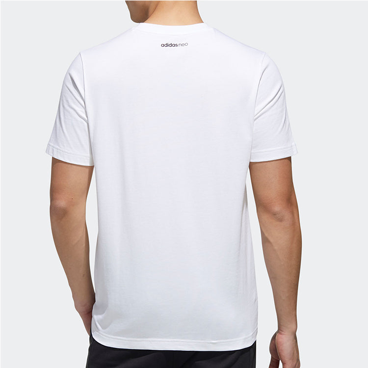 adidas neo M FAV TCNS TEE1 Alphabet Printing Sports Short Sleeve White GJ8773