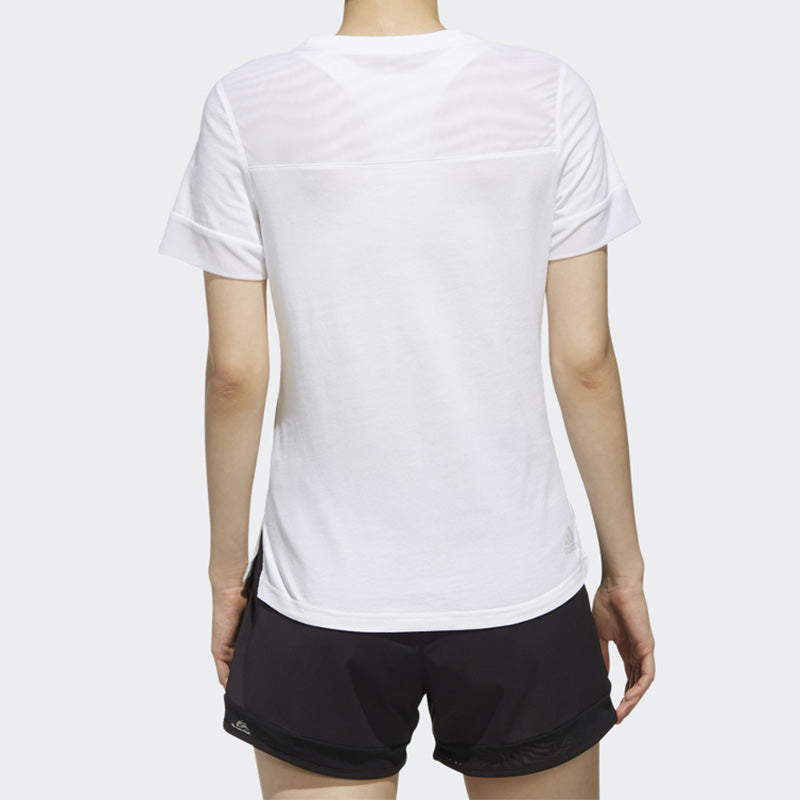 (WMNS) adidas Sports Stylish Short Sleeve 'White' DY8612