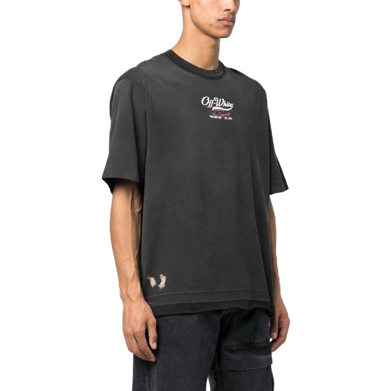 Off-White Wave Off Raw Over T-Shirt 'Black' OMAA152S23JER0021001