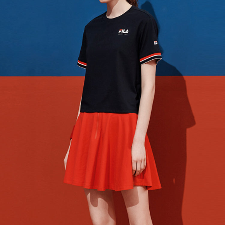 (WMNS) FILA ATHLETICS Professional Tennis Sports Short Sleeve Blue A11W023101F-NV