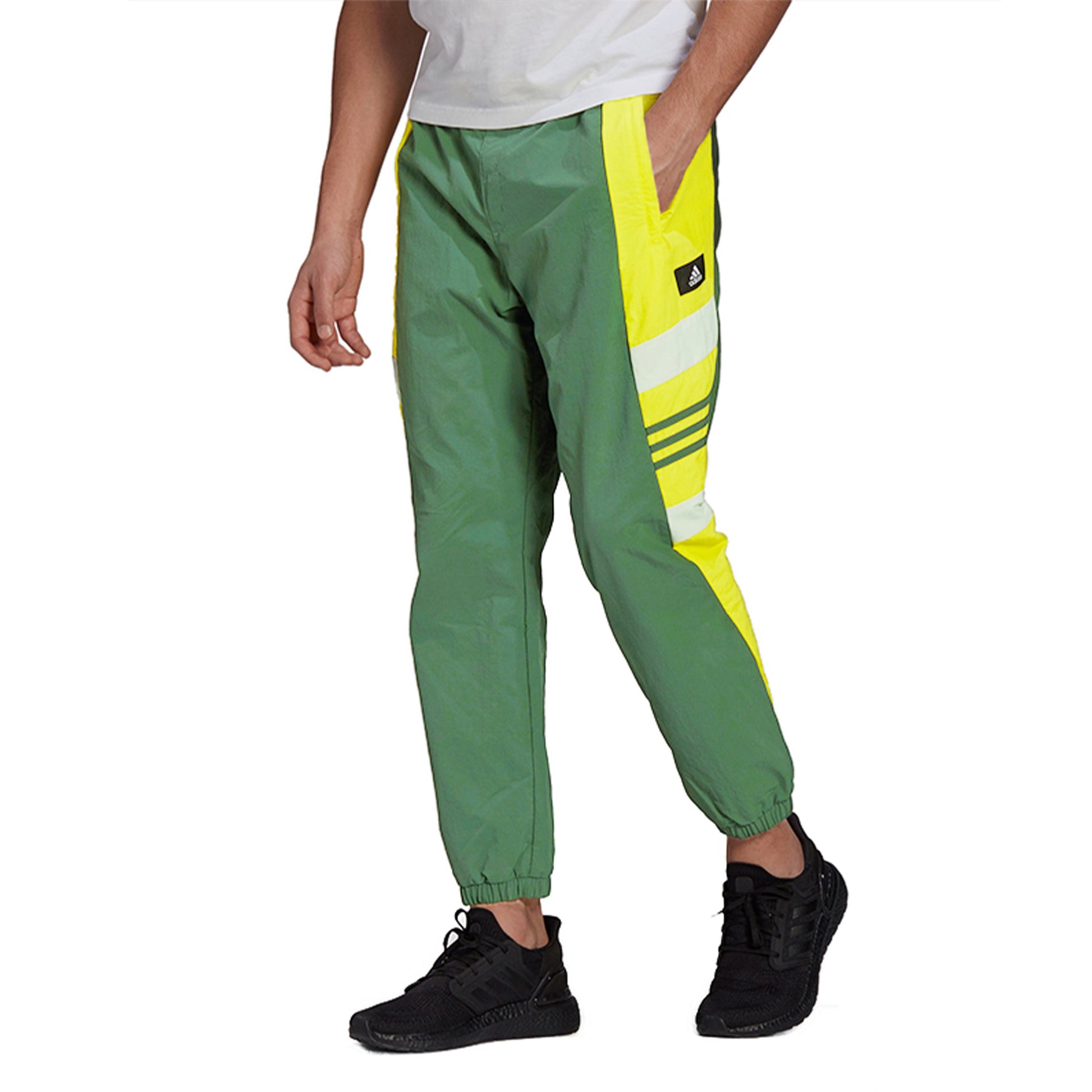 adidas Ub Pnt Wv Cb Contrast Color Stitching Casual Sports Long Pants Green GU1743