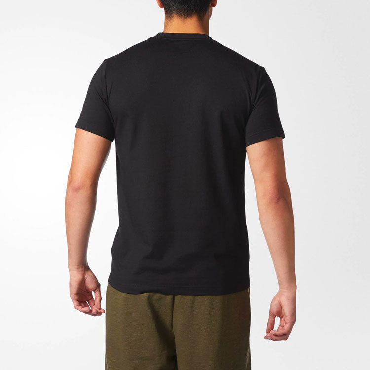 adidas Adi Slgn Tee Alphabet Printing Casual Round Neck Short Sleeve Black CV8506
