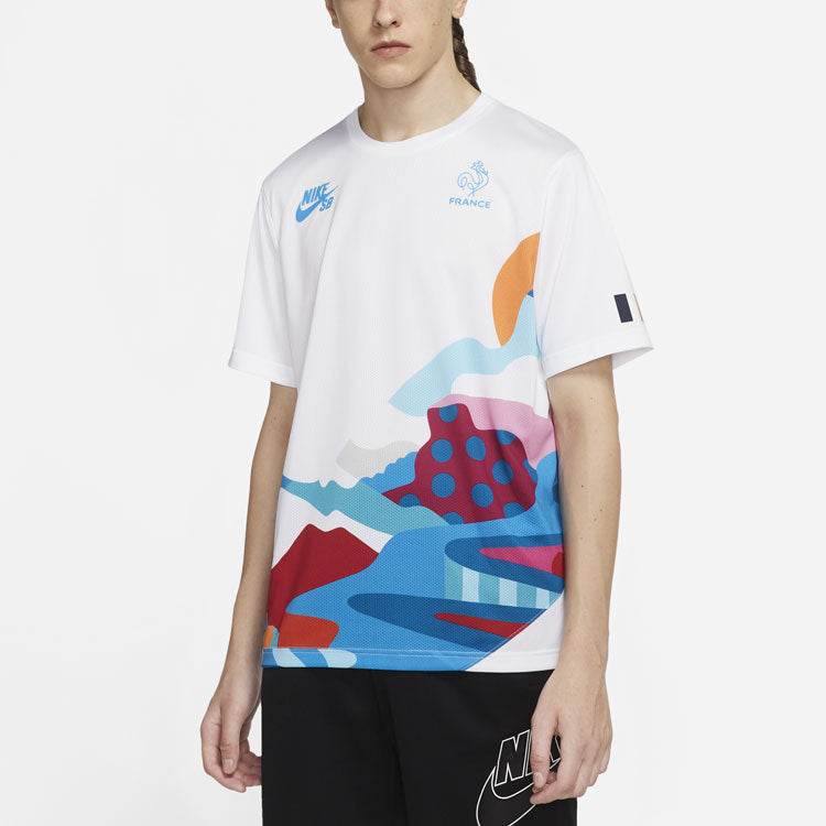 Nike SB x Parra Crossover France Colors Pattern Tee 'White Multi' CT6147-100