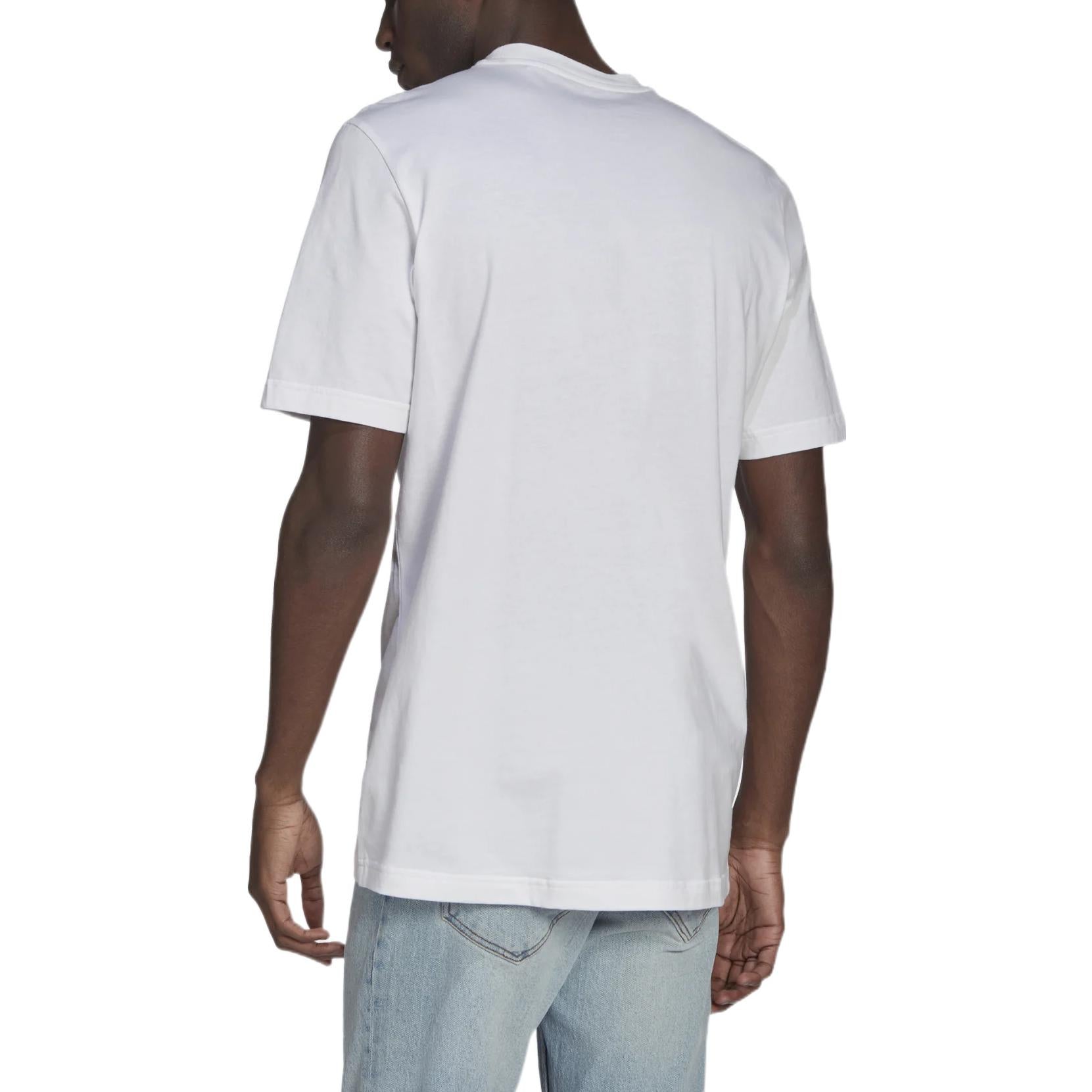 adidas Bayern Munich Black Alphabet Printing Round Neck Cotton Casual Short Sleeve White HG1241