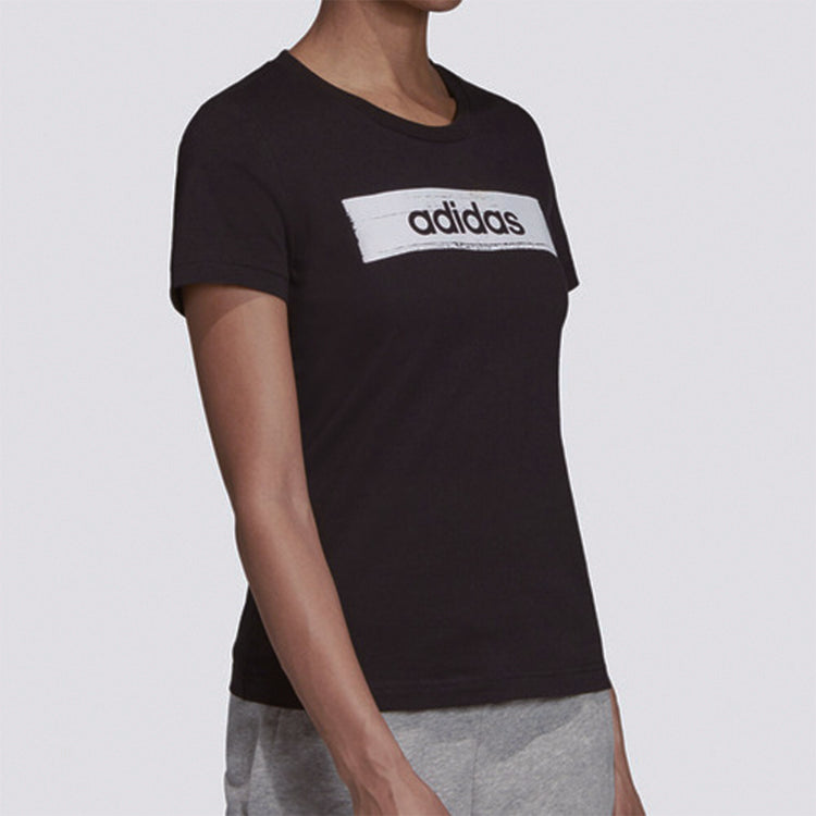 (WMNS) adidas Training Round Neck Pullover Short Sleeve 'Black' EI4586