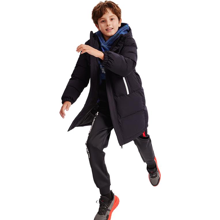 (GS) Under Armour Mid-length Warm Long Sleeve Down Jacket 'Black White' 234106068