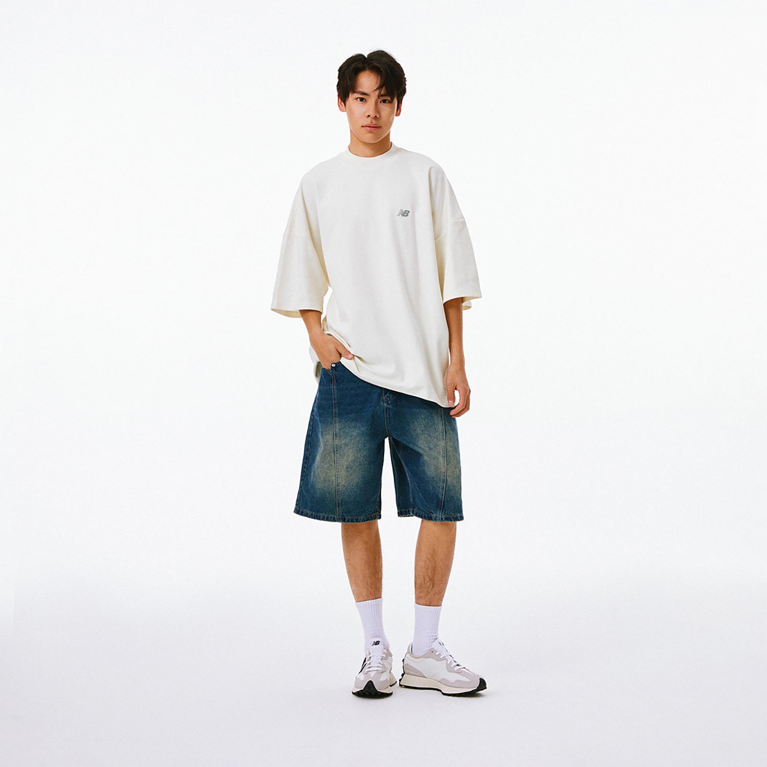 New Balance NB Logo Cotton T-shirt Asia Sizing 'White' AMT41333-CIC