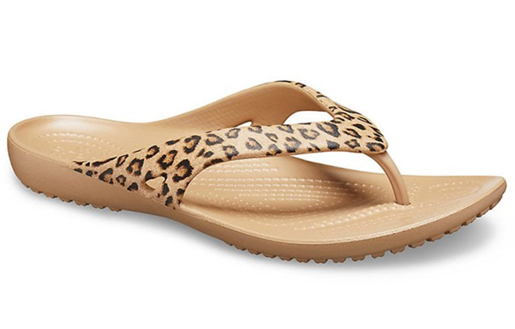 (WMNS) Crocs Kadee ll Leopard Print Flip-Flops Brown 206398-98R