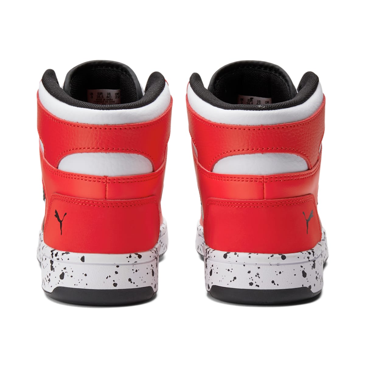 (GS) PUMA Rebound LayUp Speckle 'White High Risk Red' 386924-01