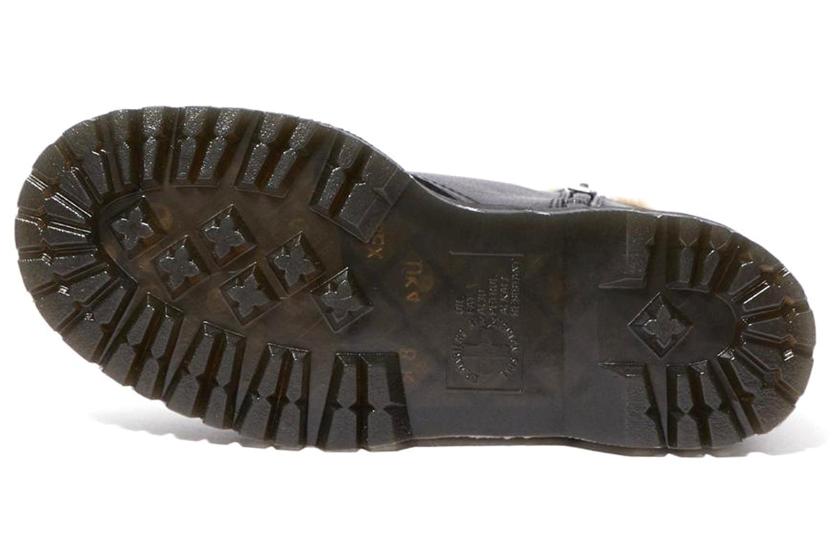 (WMNS) Dr. Martens Jadon Faux Fur Lined Leather Platform Boots 'Pisa - Black' 25637001