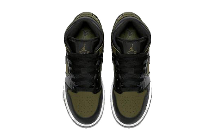 (GS) Air Jordan 1 Retro Mid 'Olive Canvas' 554725-301