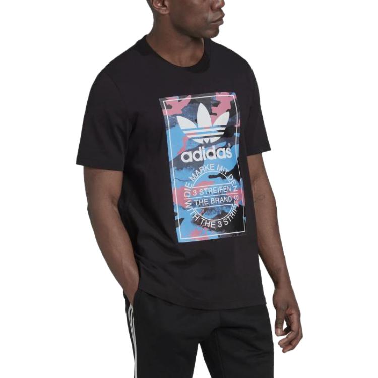 adidas originals Graphic Camo T-shirt 'Black' HK5157