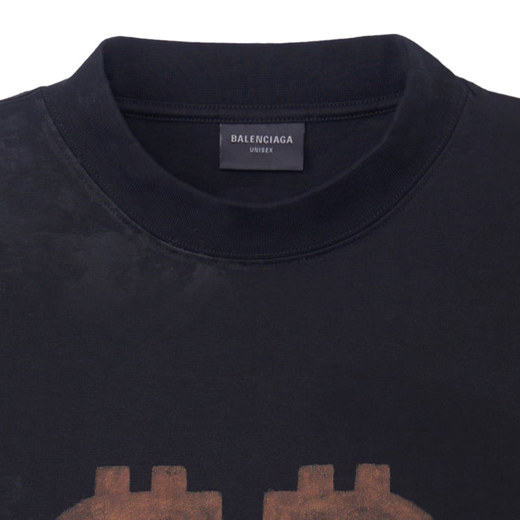 Balenciaga Crypto T-shirt Oversized 'Black Faded' 739028TOVN81055