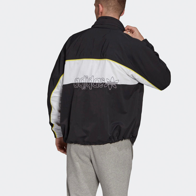 adidas originals Stand Collar Pullover Sports Jacket Black FM2272