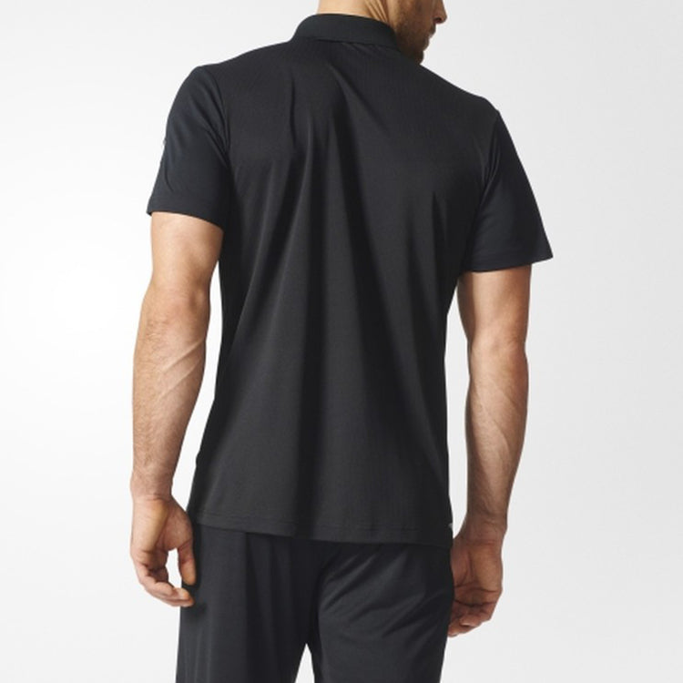 adidas Club Polo Logo Printing Sports Short Sleeve polo Black BK0698